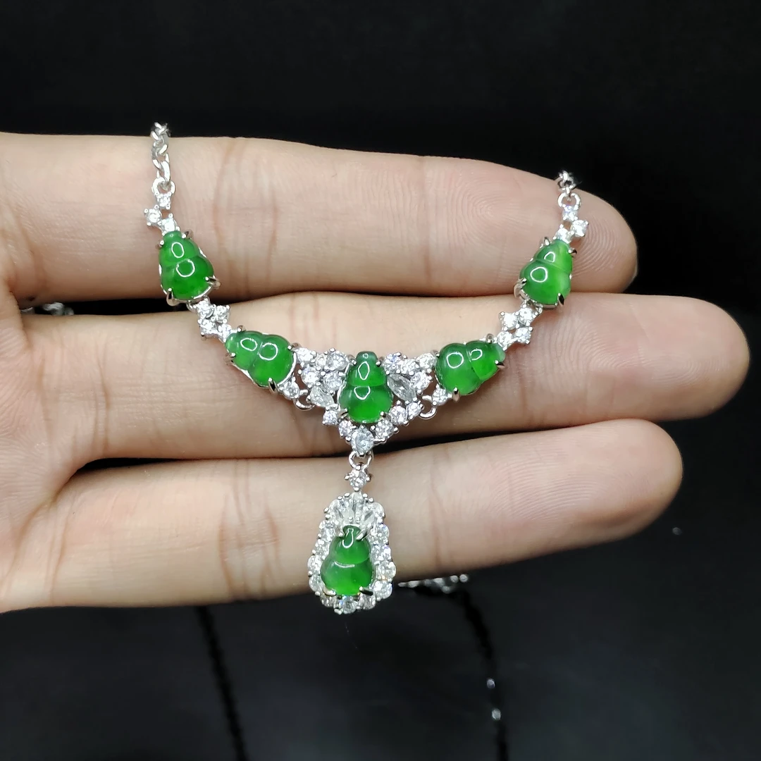 【老三珠宝】翡翠葫芦女神链ST21【多样性发其一】约8-6mm