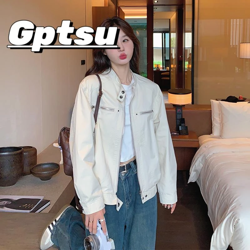 GPTSu工装薄外套春秋2025新款小个子韩系休闲超好看短款正肩夹克