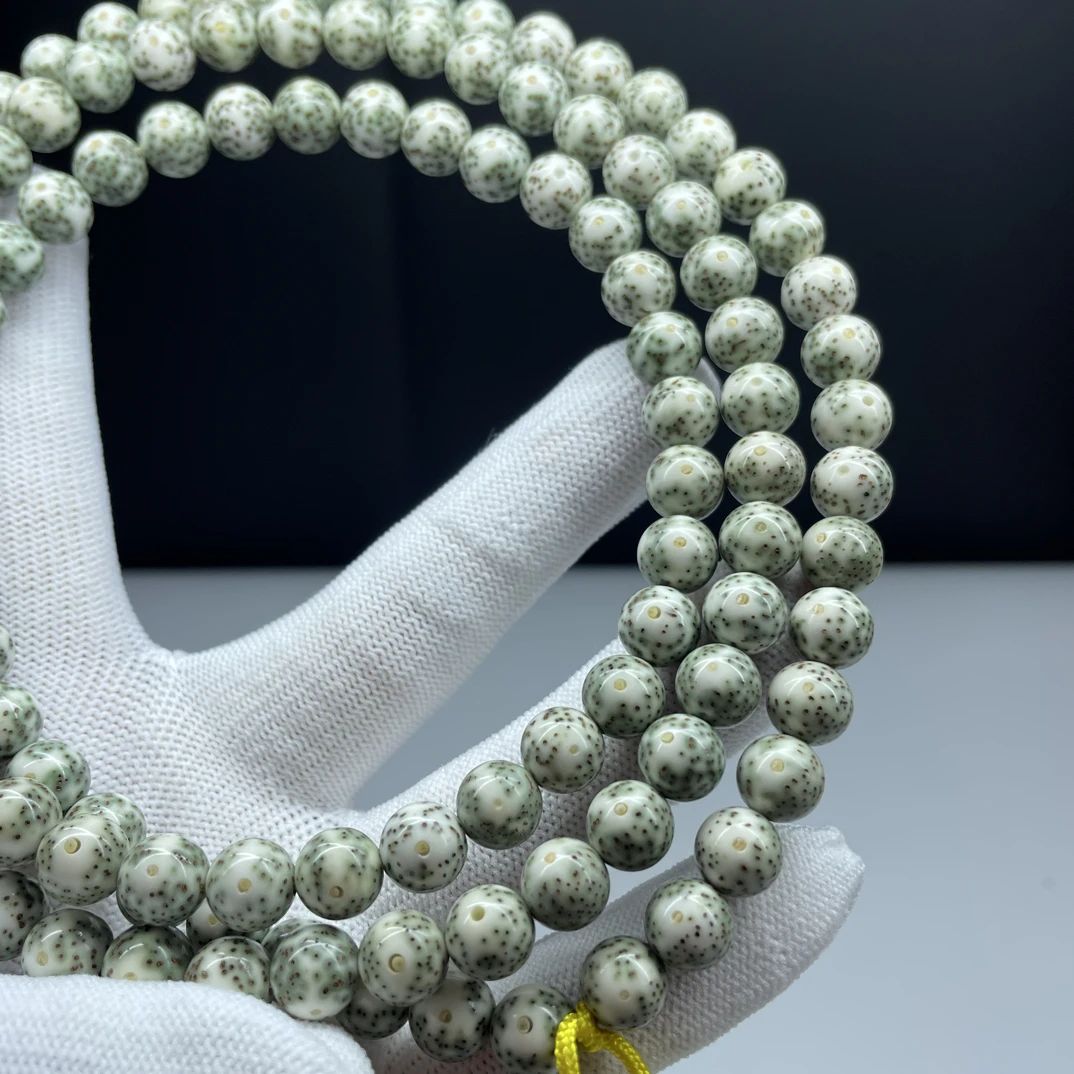 绿包白大眼睛星月同枝正月眼睛大留白稀散均匀细星无烟花9圆珠