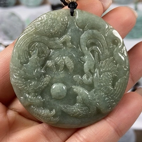 翡翠颈饰未镶嵌龙凤呈祥福利