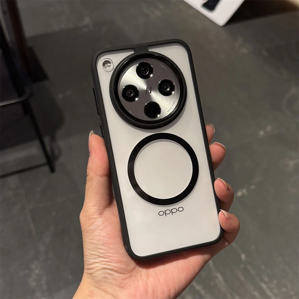 适用OPPOfindx8手机壳透明简约x8ultra金属镜框磁吸软边防摔新款