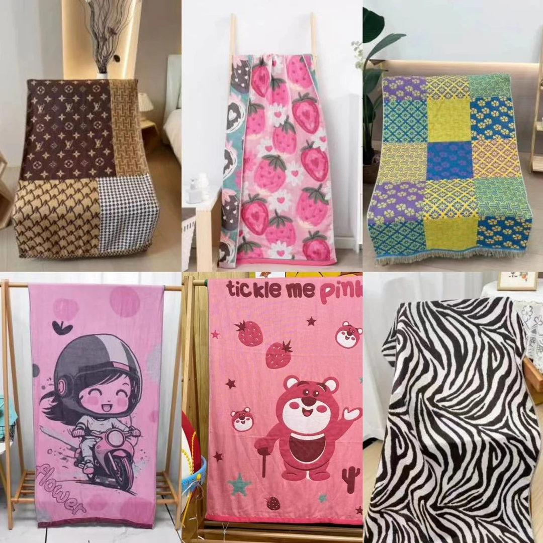 [R浴巾款式不固定]吸水透气速干多层纯棉纱布浴巾80*160随机发货