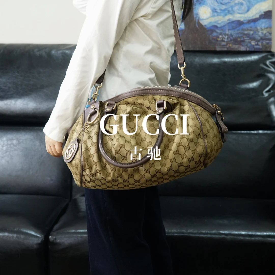 95新 GUCCI/古驰  老花斜挎包/FYZS10602091/2091优
