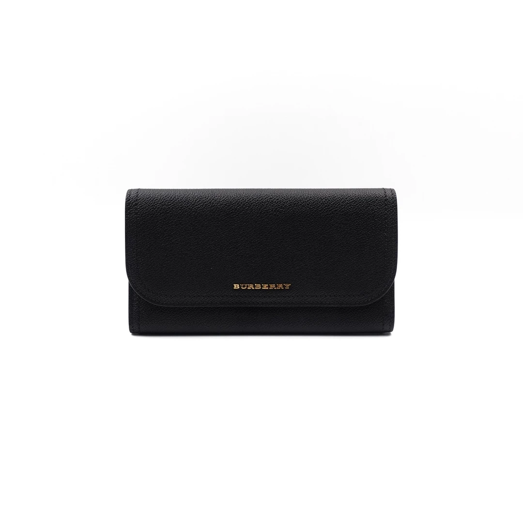 95新 BURBERRY/博柏利 黑色长款钱包T10168965