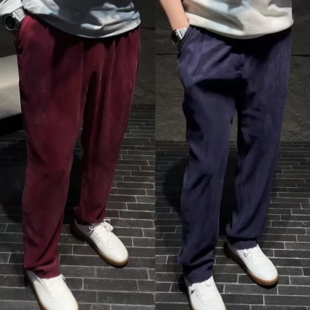 春夏季铜氨丝丝滑垂感霜感面膜男百搭休闲裤时尚轻奢男士束脚裤