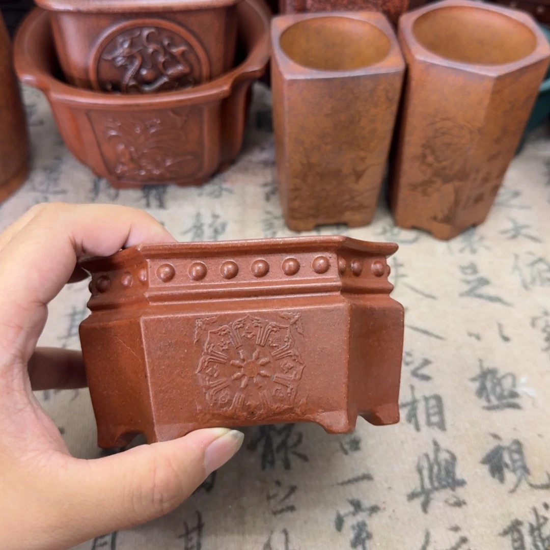 紫砂花盆宜兴紫砂正品10.5x5