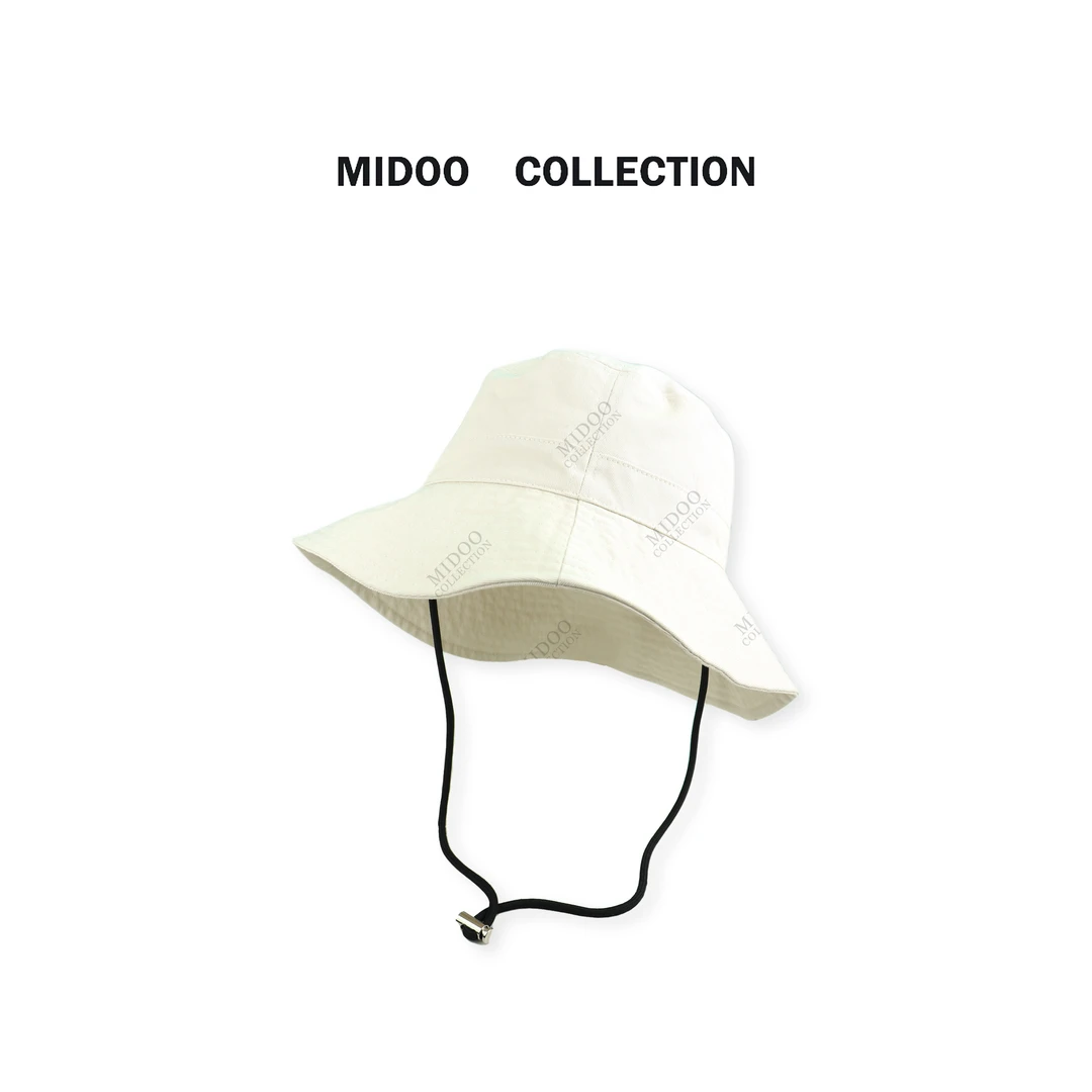 MIDOO ‘文艺范’100棉刺绣字母抽绳遮阳渔夫帽