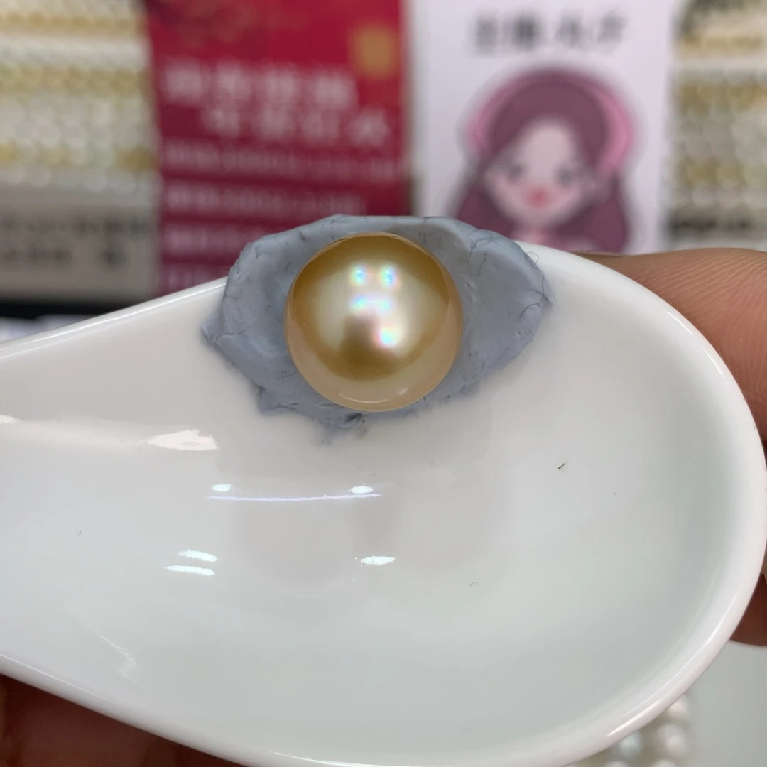 海水珍珠裸珠金珠单珠13.8mm丸 福利/定制不退不换