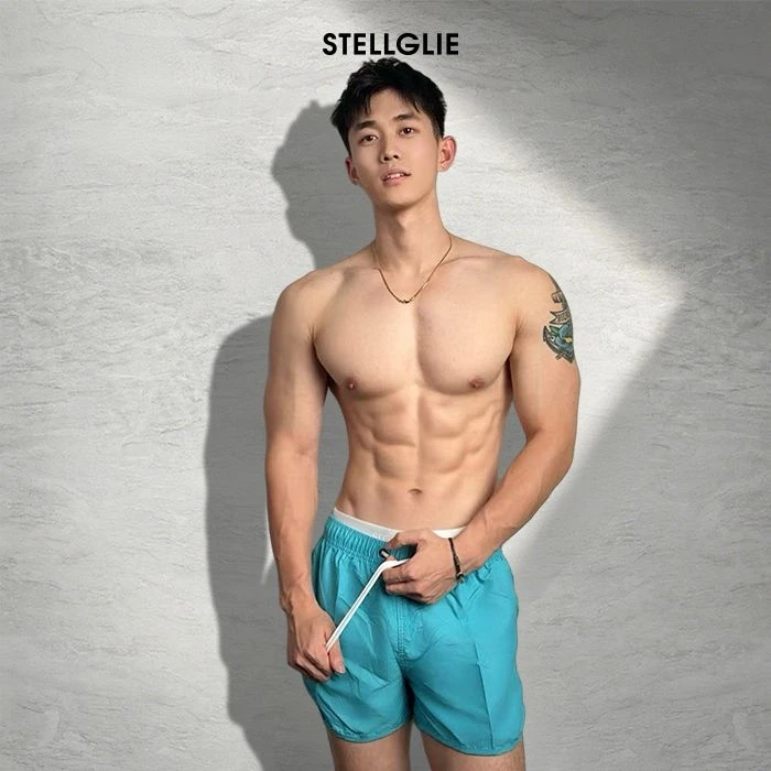 stellglie2025年夏季度假旅游运动速干多巴胺穿搭男士沙滩短裤