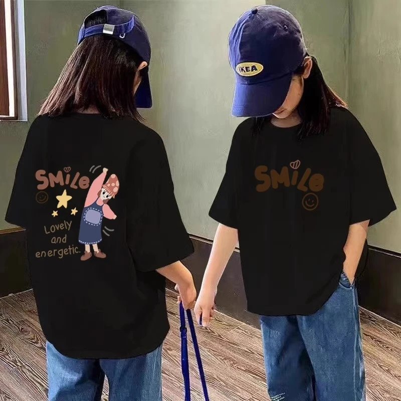 女童夏装短袖t恤2025新款韩版洋气儿童打底衫夏季小女孩半袖上衣