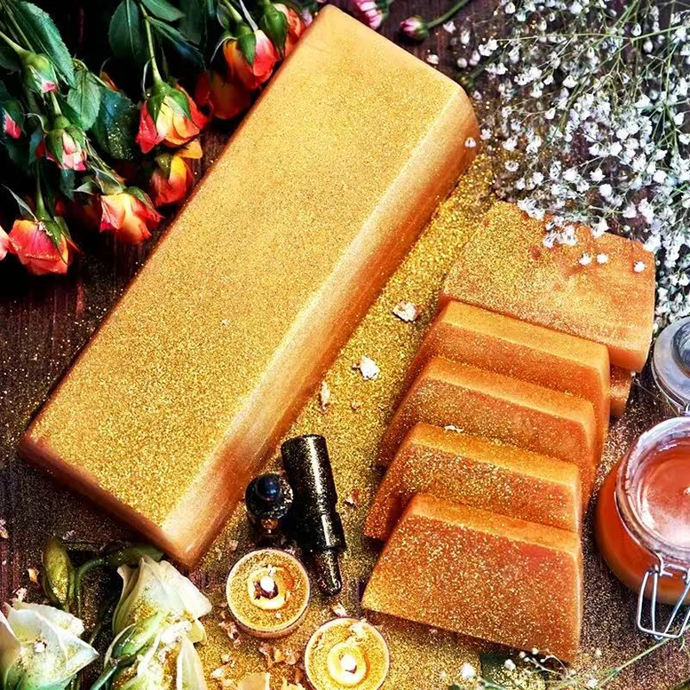 原版品质-1000克左右【满满精油金粉皂】--手工黄金皂Q
