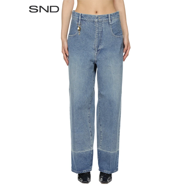 【CARVEN 设计师品牌】SND PS25 拼接细节牛仔长裤