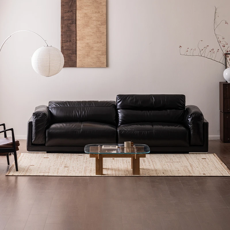 支吾【曜石】沙发支吾轻奢油蜡真皮复古质感沙发皮艺