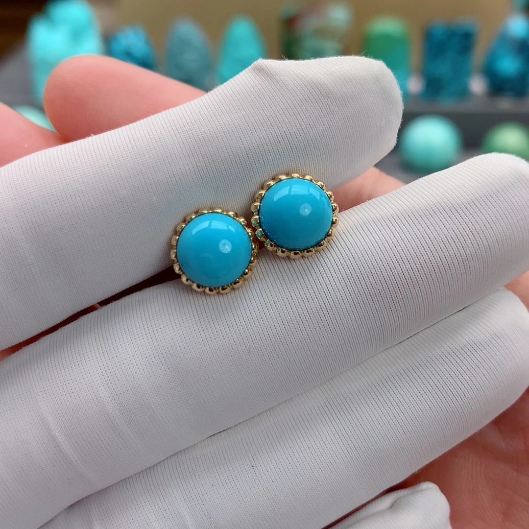 绿松石18K金镶嵌珠宝奇石