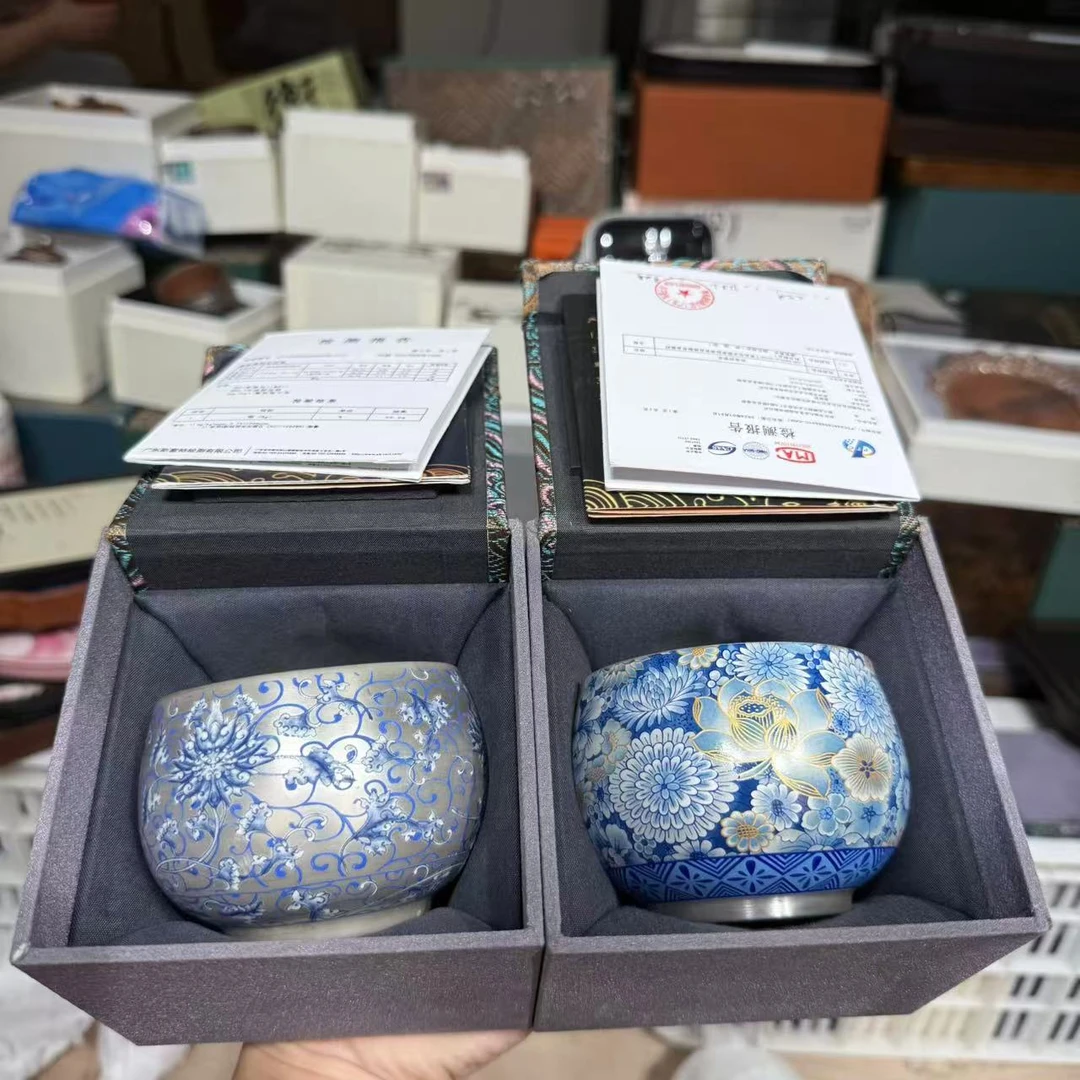 2店【闪购商品】周鸿杰银杯鎏银对杯3008+3009