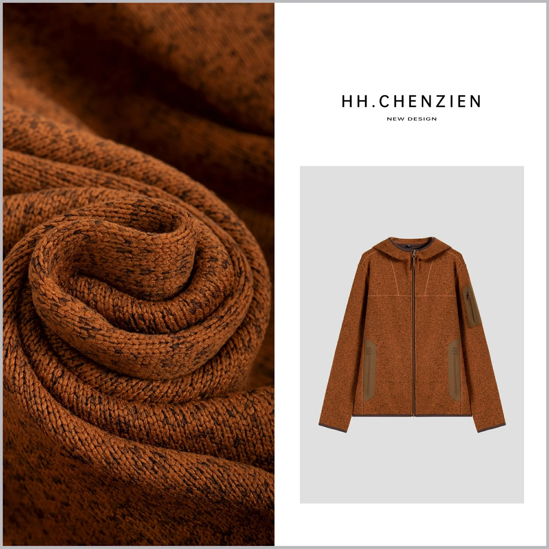 【黑黑家】春季新款女士连帽拼接设计拉链时尚外套上衣