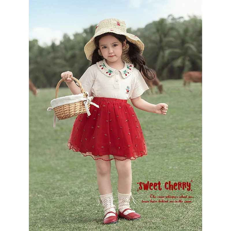 YOEHYAUL/幼悠夏叁波下【阳光果园】女童夏款原创设计短袖T恤 X4937