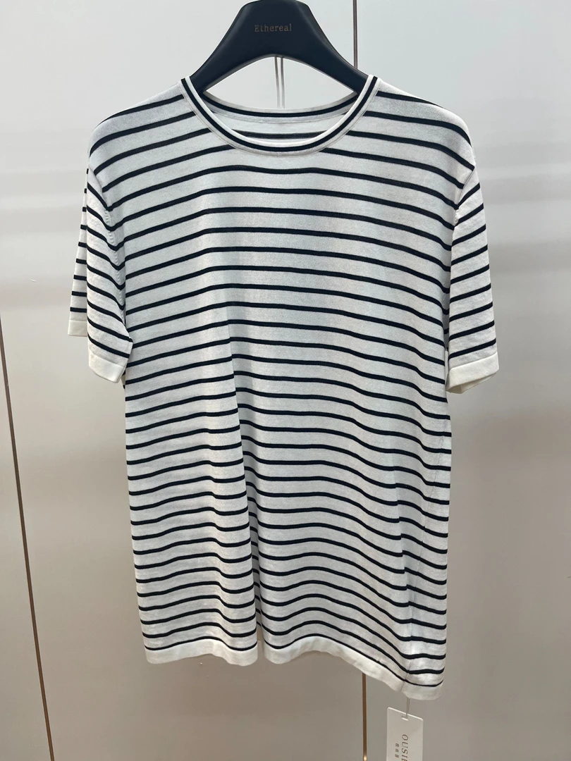 25s新款条纹简约女圆领上衣（907203A）【243】