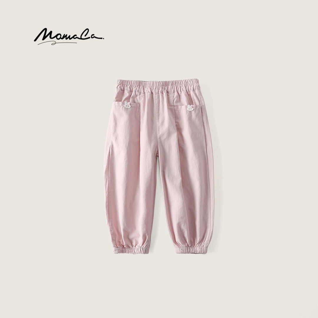 MOMOCO夏季欧若风女童新款休闲百搭小兔布长裤77620364002