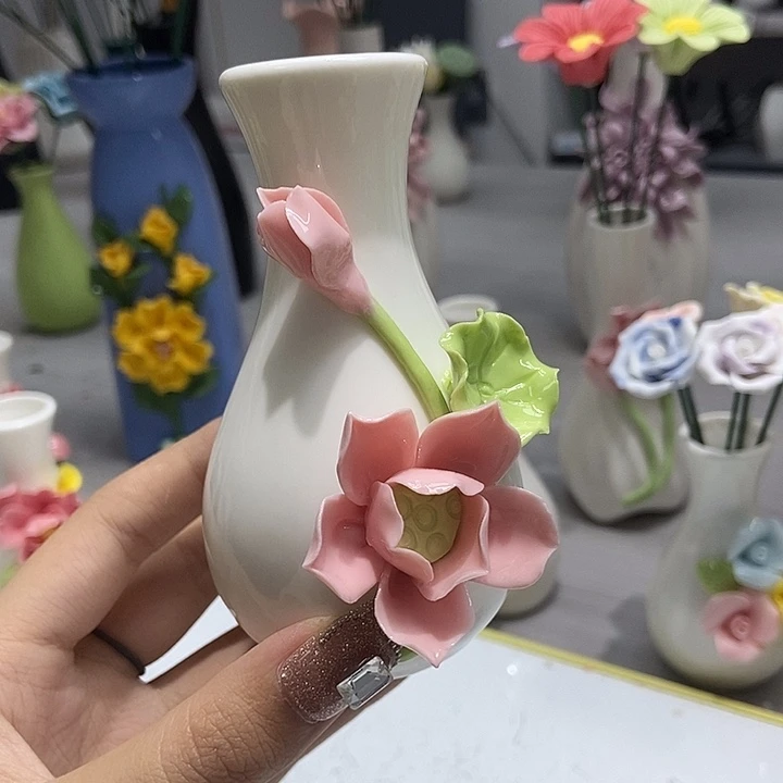 陶瓷纯手工捏花设计