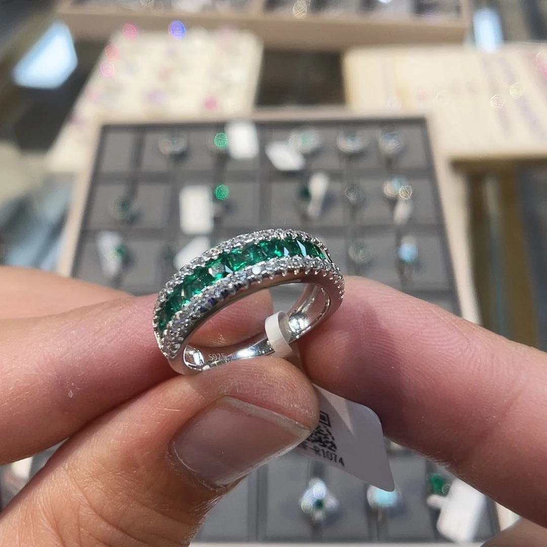 925银培育宝石实心s925银镶嵌