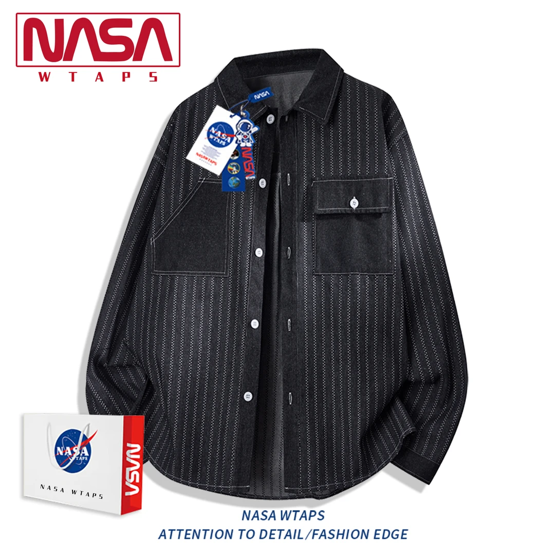 NASA WTAPS美式高街衬衫牛仔外套男秋季潮牌宽松休闲工装痞帅夹克