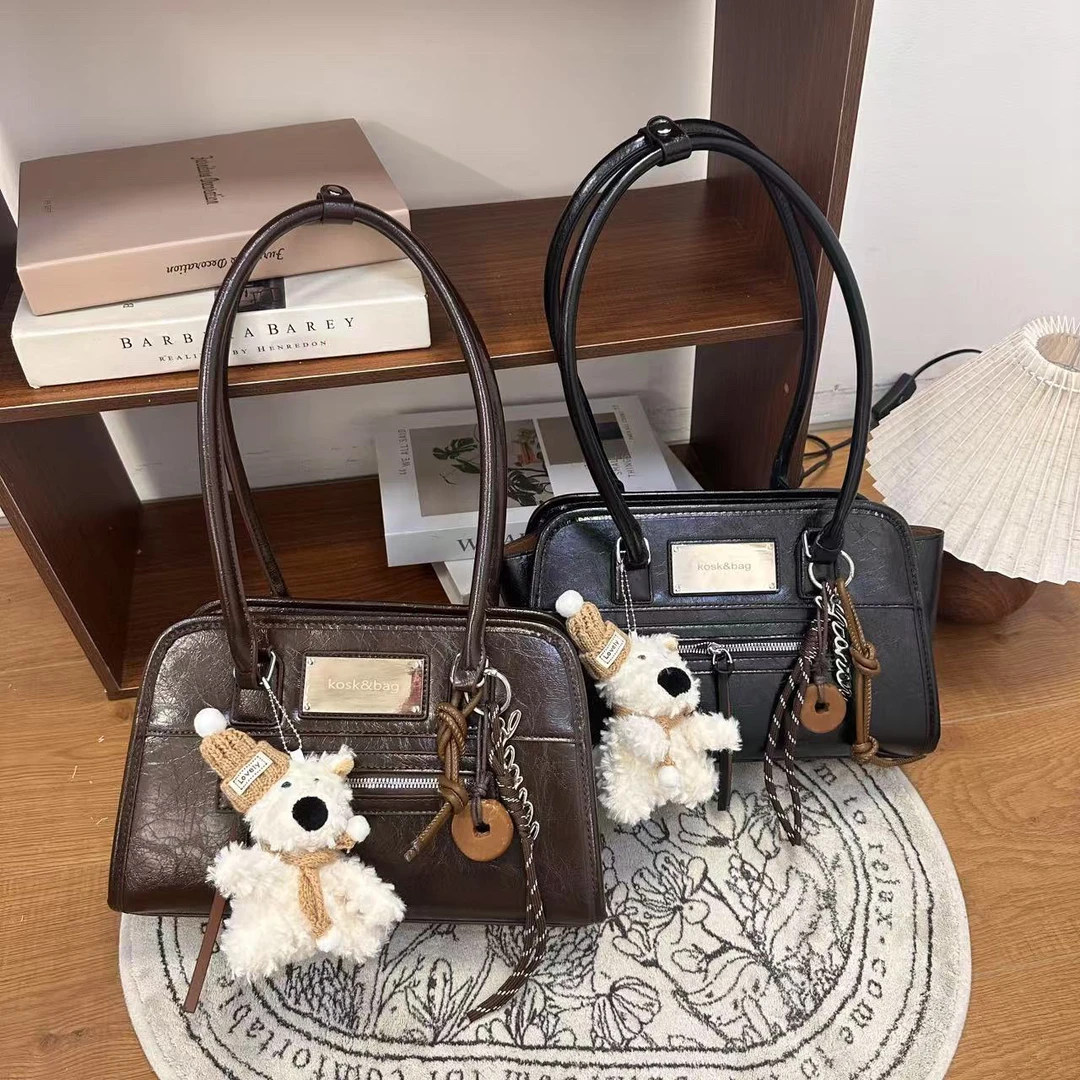 波士顿机车风单肩包女小众2025新款经典百搭韩版通勤高级质感包包