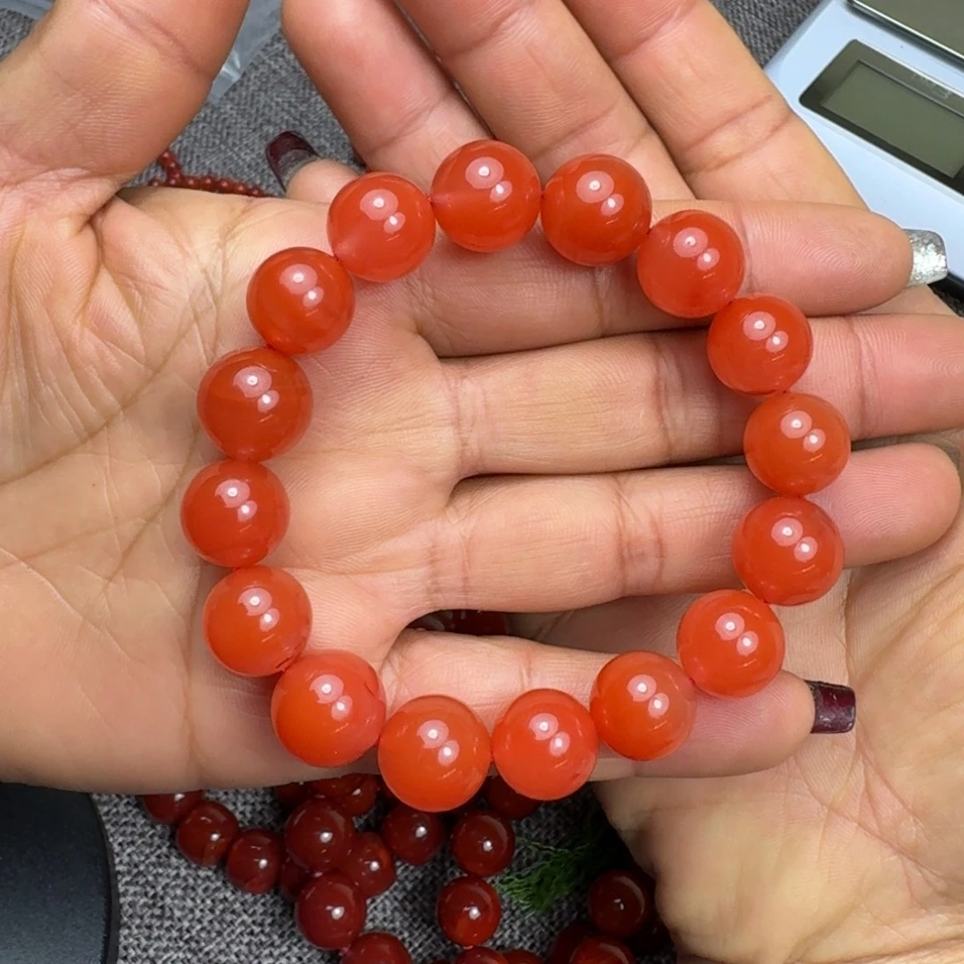 墨***染南红玛瑙未镶嵌手链