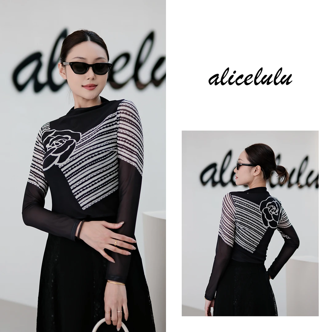 1 ALICE 山茶印象衬衫 弹力透气 优雅印花 S2141757E