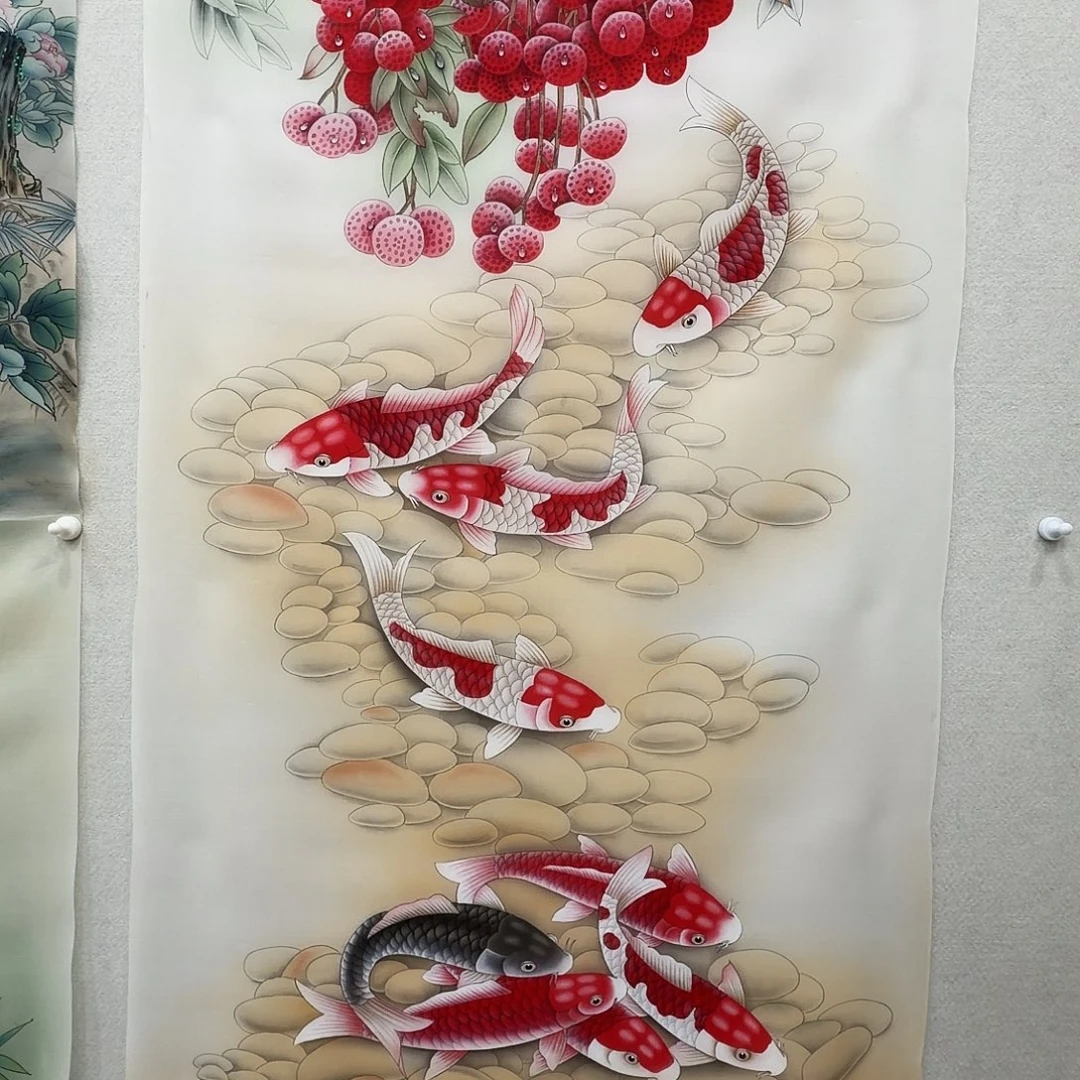 国画工笔画作品丝绢