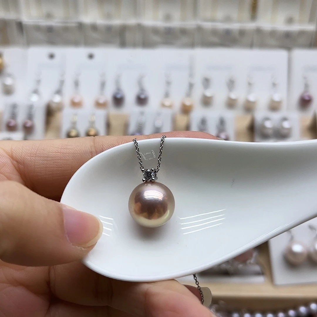 银S925镶嵌淡水珍珠吊坠(赠链)13