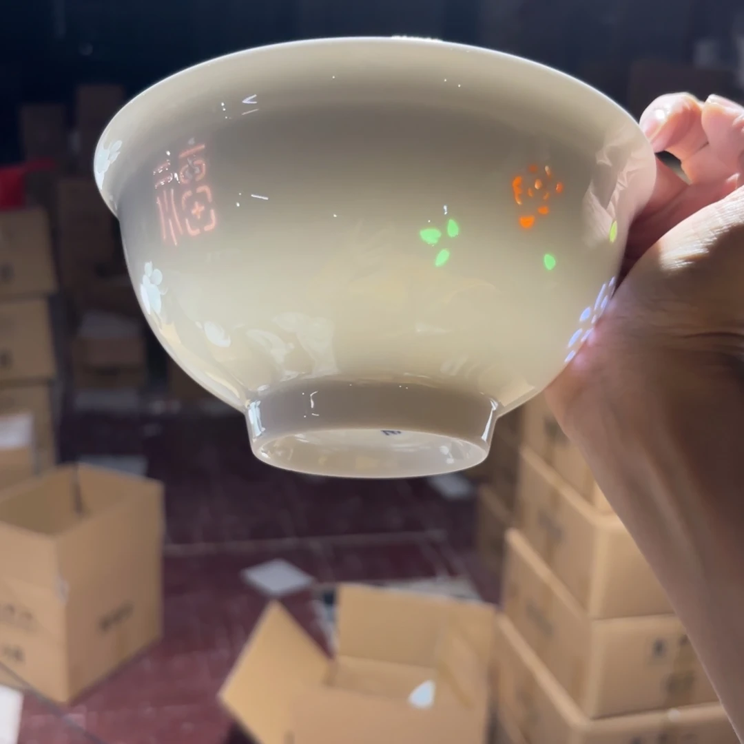 玉瓷景德镇陶瓷面碗两只微瑕