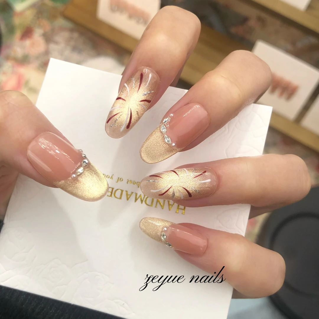 【烟花易冷】爆款纯手工美甲高级感秋冬轻奢气质猫眼可拆卸穿戴甲