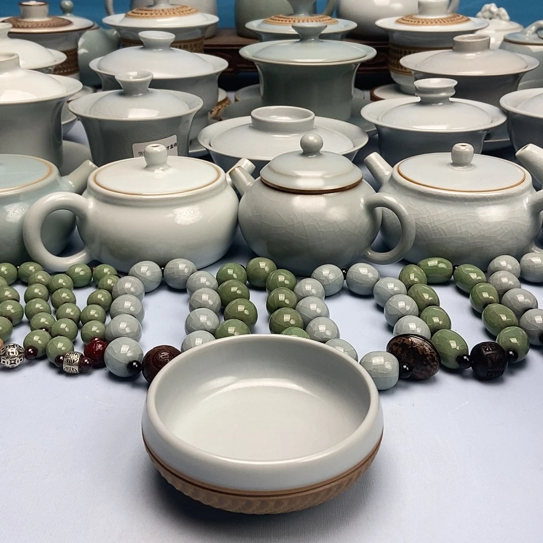 杯仿古月白釉重工普洱杯原矿原釉原产地