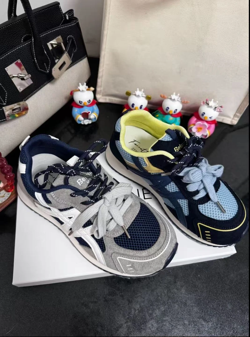 时尚休闲鞋阿甘鞋鞋子防滑圆头休闲风拼色德训鞋百搭