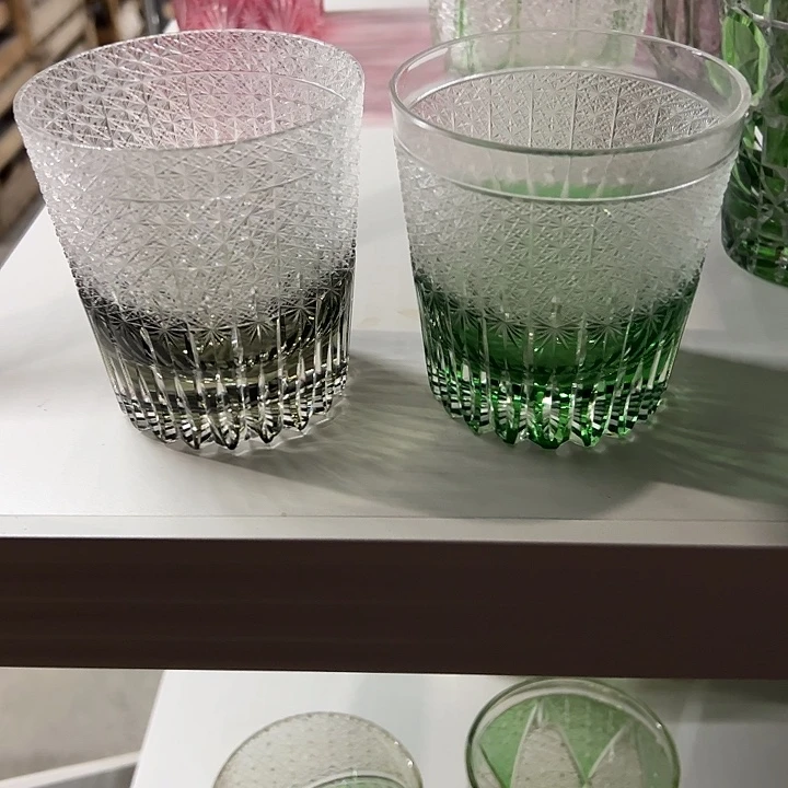 叶***秋水晶玻璃手柄款微瑕两个