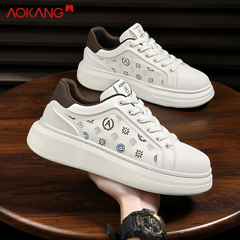 奥康秋季新款黑色休闲鞋休闲板鞋板鞋防滑百搭男鞋