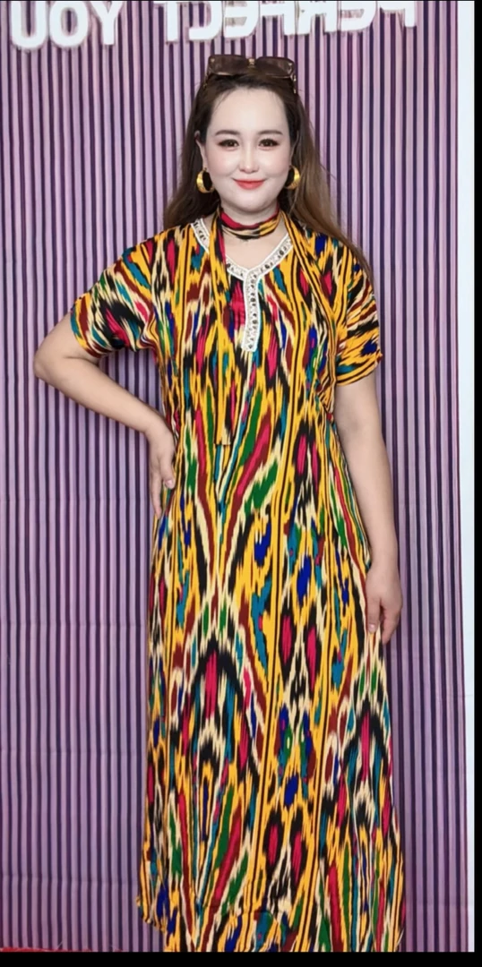 新款时尚夏季atlas 长款连衣裙