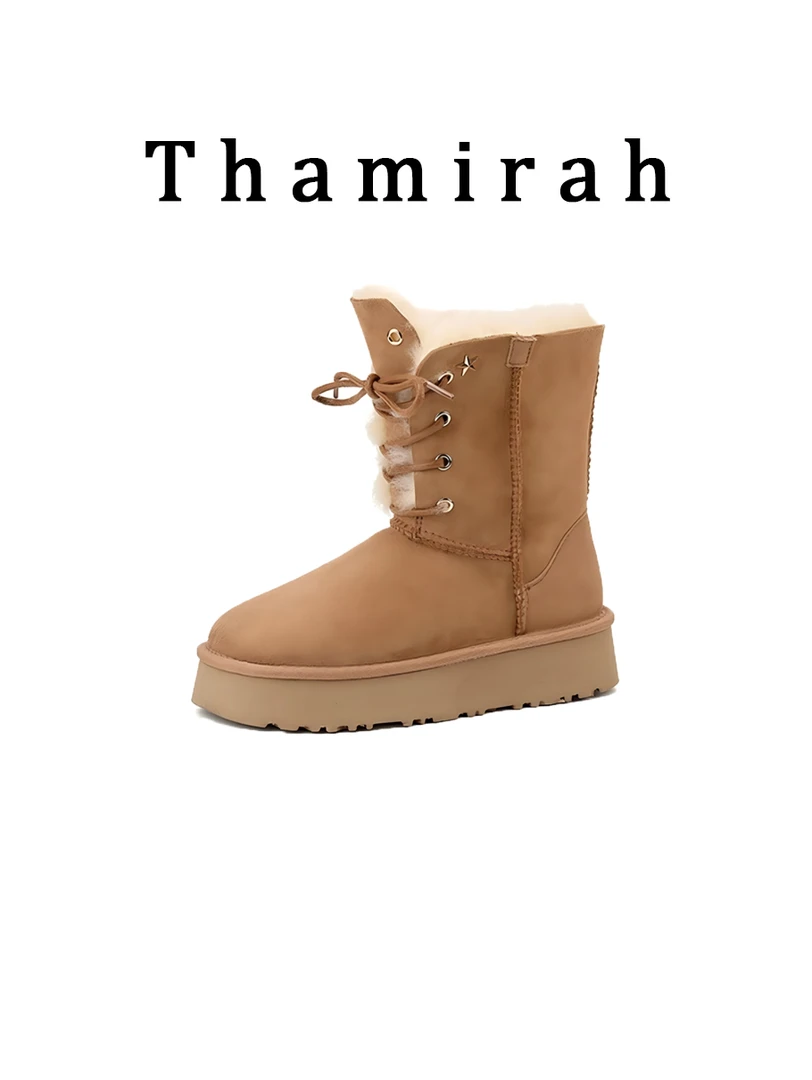 （粉丝专属）厚底女神两穿皮毛一体雪地靴加厚保暖增高中筒靴两穿