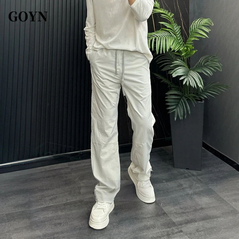 GOYN夏季新款运动裤男士宽松户外速干直筒时尚男款百搭潮流休闲裤
