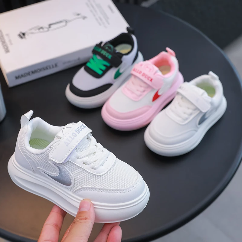 秋款儿童运动鞋防滑休闲百搭平底潮鞋小男孩双网透气板鞋