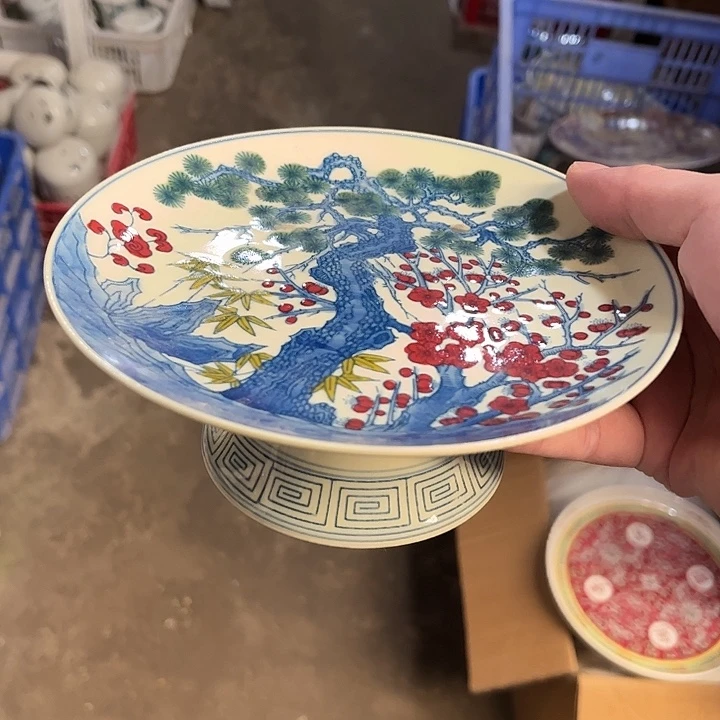 摆件景德镇精品陶瓷王老果盘