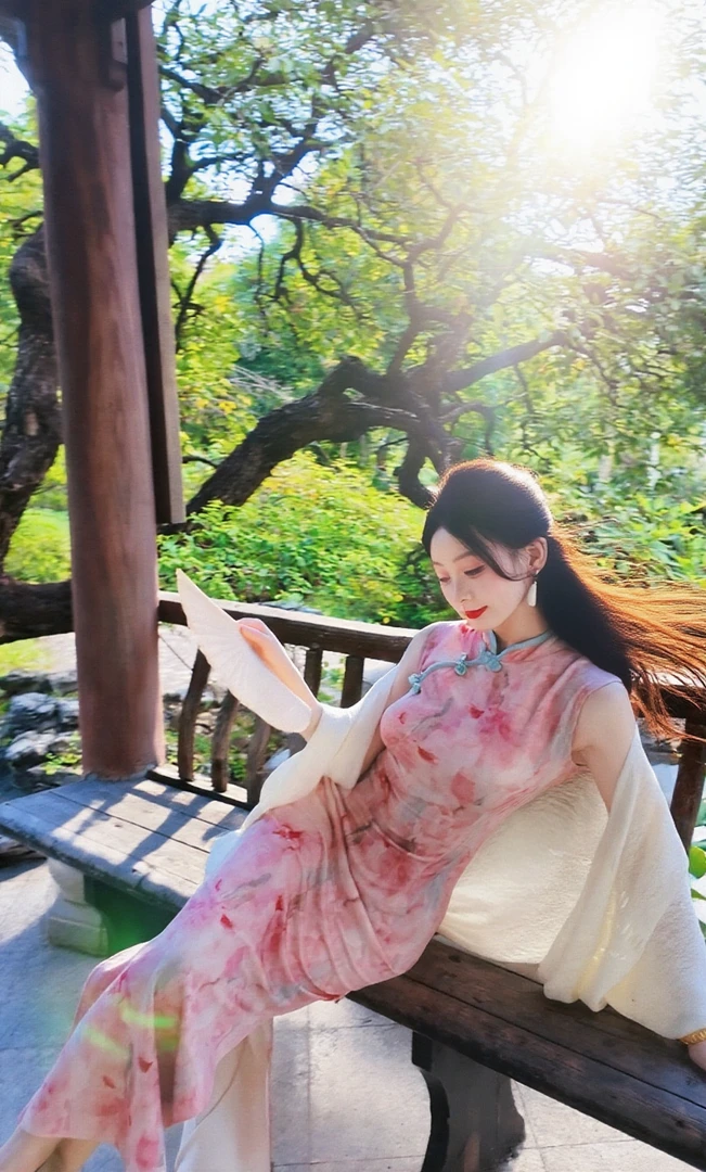 【风荷引】潇夫人自制新中式粉色改良旗袍女夏季2025新款绝美连衣裙