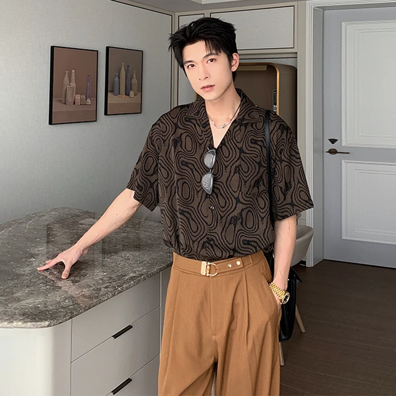 一轩轩轩【高智感穿搭】夏季古巴领老钱薄款痞帅高级感衬衫衬衣2576