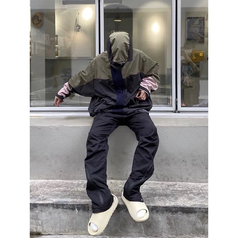 vibe风压胶拉链机能工装裤男潮牌美式长裤默认微瑕