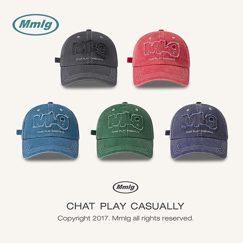 Mmlg2025夏季新款遮阳做旧棒球帽复古潮流鸭舌帽情侣款FQP065