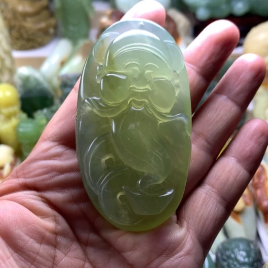 蛇纹石玉未镶嵌岫玉手把件