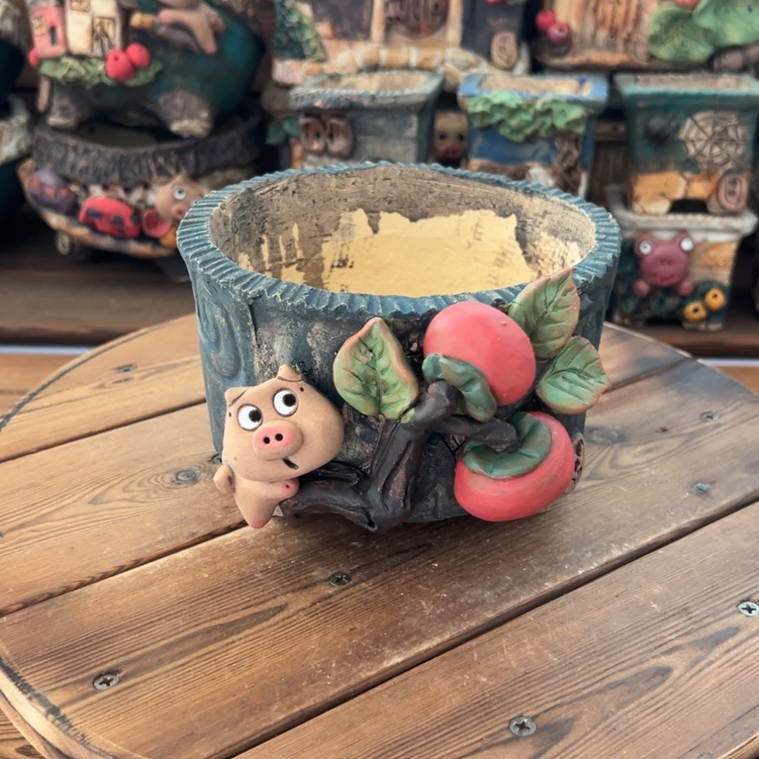 红陶嘻哈多肉花盆