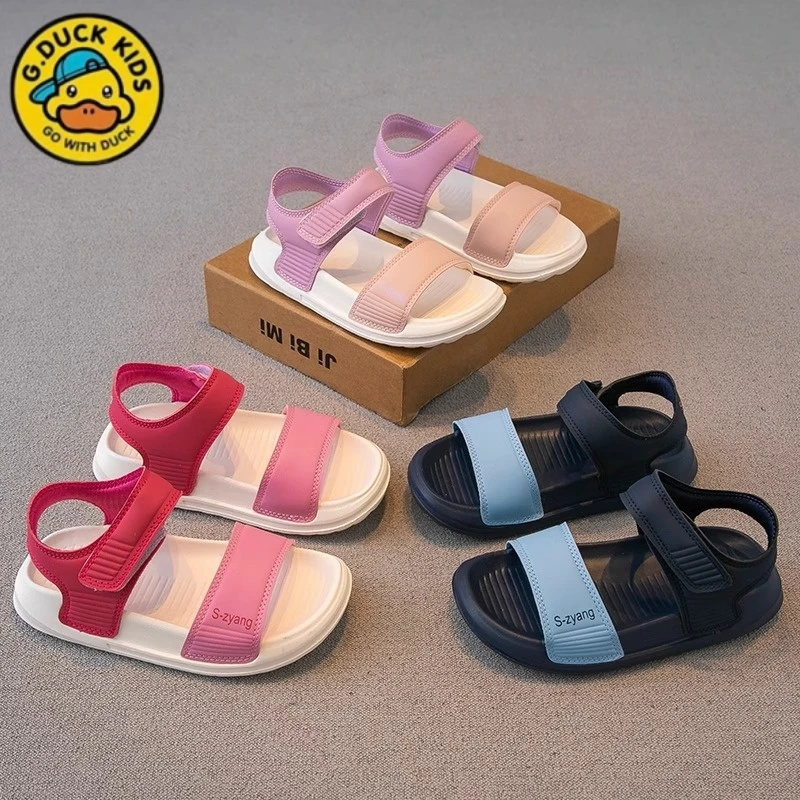 G.DUCK小黄鸭儿童沙滩凉鞋2025夏季新款男童鞋子女童公主鞋中大童