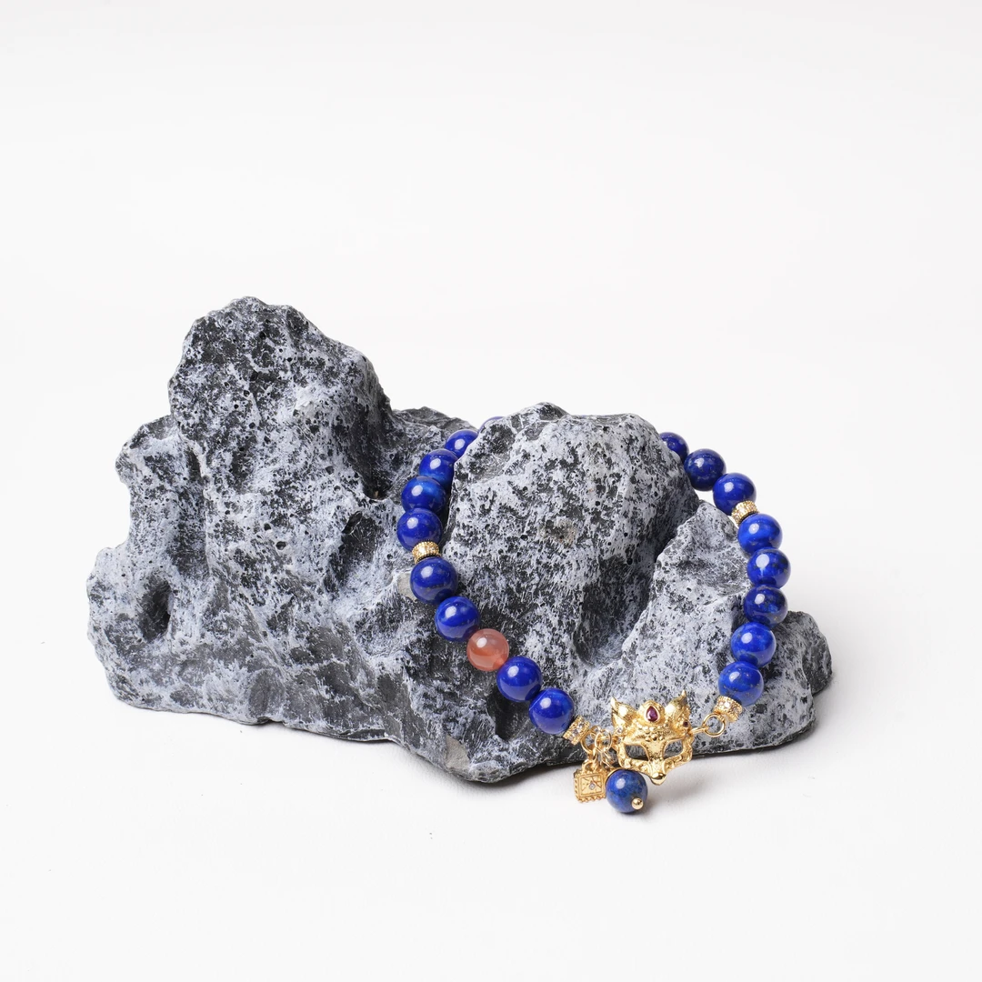 《抖音基地质检发货》青金石+玛瑙+合金手串M24